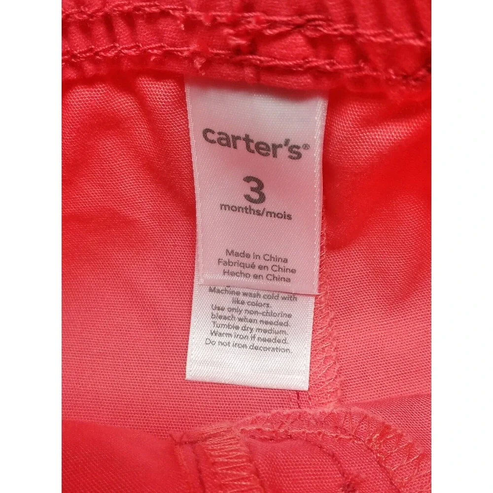 Carter's Boy's 2-Piece Shorts Shirt Set Palm Trees Size 3 Months Pink Green NEW